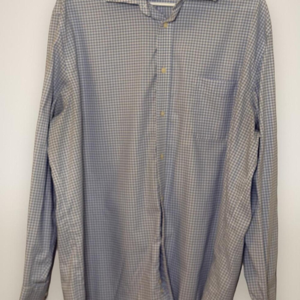 LAUREN Ralph Lauren white/blue gingham button-up shirt in a 2XL (18 34/35) #prep